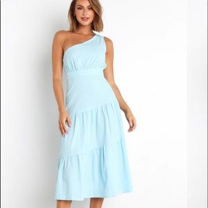 One shoulder blue dress - Petal and Pup